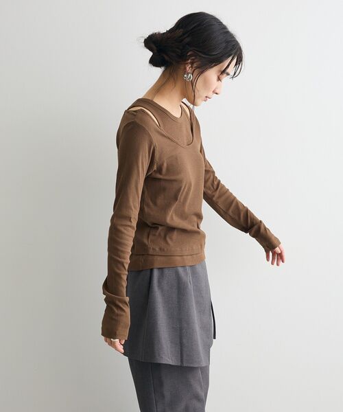 CRAFT STANDARD BOUTIQUE(クラフトスタンダードブティック)の「2点セット/タンクトップ&ロンT(Tシャツ/カットソー・レディース・ブルーグリーン/モカ/チャコールグレー・FREE)」の18枚目の写真