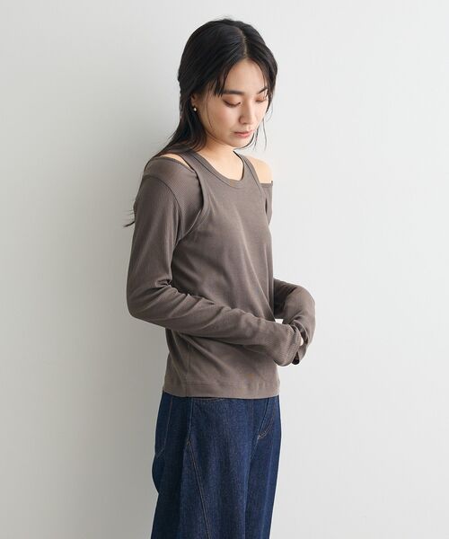 CRAFT STANDARD BOUTIQUE(クラフトスタンダードブティック)の「2点セット/タンクトップ&ロンT(Tシャツ/カットソー・レディース・ブルーグリーン/モカ/チャコールグレー・FREE)」の19枚目の写真