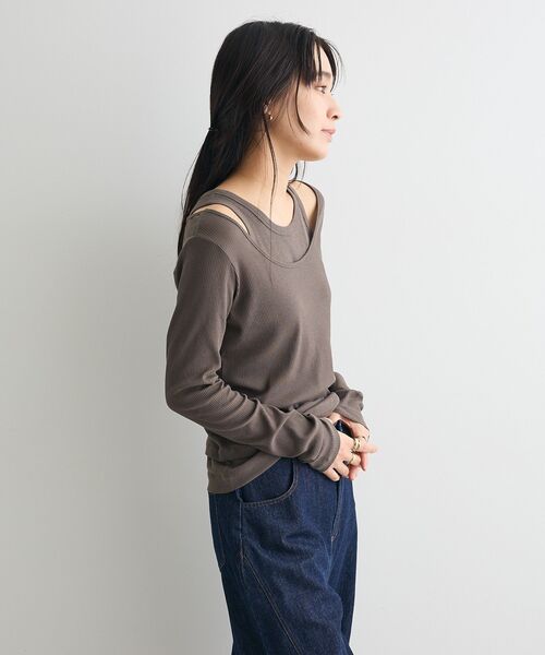 CRAFT STANDARD BOUTIQUE(クラフトスタンダードブティック)の「2点セット/タンクトップ&ロンT(Tシャツ/カットソー・レディース・ブルーグリーン/モカ/チャコールグレー・FREE)」の11枚目の写真