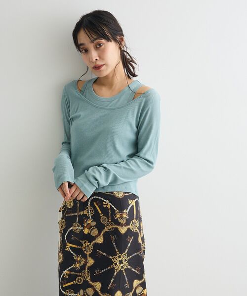 CRAFT STANDARD BOUTIQUE(クラフトスタンダードブティック)の「2点セット/タンクトップ&ロンT(Tシャツ/カットソー・レディース・ブルーグリーン/モカ/チャコールグレー・FREE)」の12枚目の写真