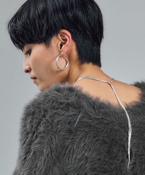 SALON adam et rope'(サロン アダム エ ロペ)の「【WEB限定】ウォッシャブルシャギーVネックニットカーディガン(カーディガン/ボレロ・レディース・チャコールグレー/ライトグレー/ベージュ系その他/イエロー系その他・FREE)」の11枚目の写真