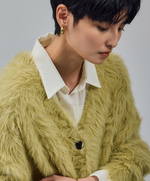 SALON adam et rope'(サロン アダム エ ロペ)の「【WEB限定】ウォッシャブルシャギーVネックニットカーディガン(カーディガン/ボレロ・レディース・チャコールグレー/ライトグレー/ベージュ系その他/イエロー系その他・FREE)」の17枚目の写真