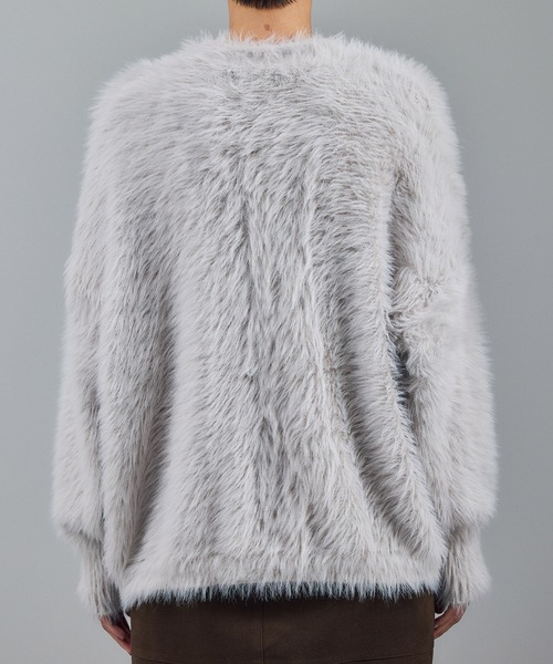 WEB限定】ウォッシャブルシャギーVネックニットカーディガン