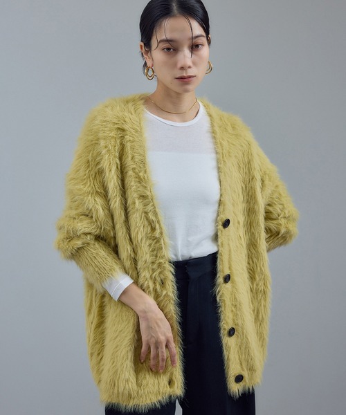 セール】【WEB限定】ウォッシャブルシャギーVネックニットカーディガン