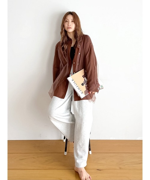 Ungrid(アングリッド)の「スウェットタックパンツ(スウェットパンツ・レディース・ライトグレー/チャコールグレー・FREE)」の4枚目の写真