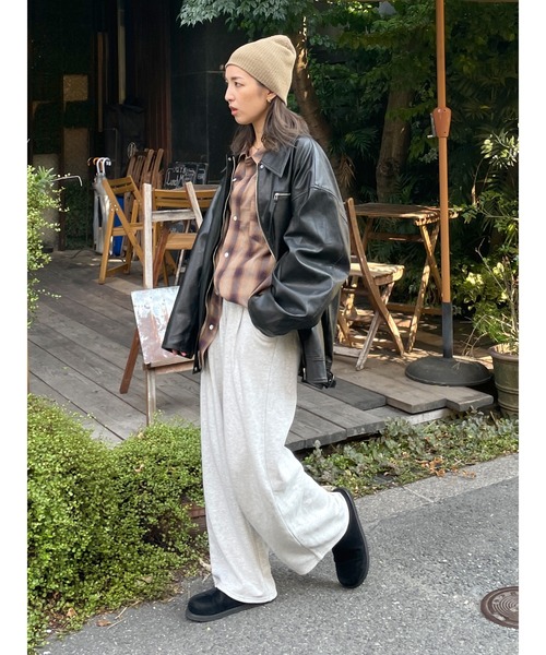 Ungrid(アングリッド)の「スウェットタックパンツ(スウェットパンツ・レディース・ライトグレー/チャコールグレー・FREE)」の3枚目の写真