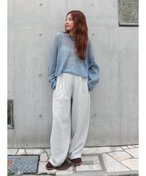 Ungrid(アングリッド)の「スウェットタックパンツ(スウェットパンツ・レディース・ライトグレー/チャコールグレー・FREE)」の6枚目の写真