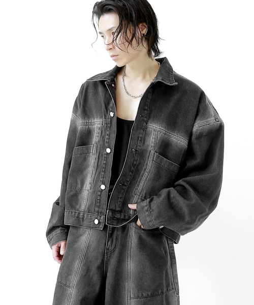minsobi（ミンソビ）の「ビッグシルエットダメージデニムシャツ