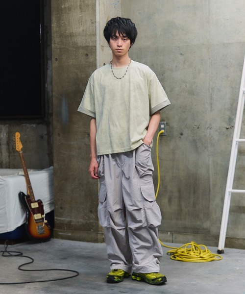 ILL'S(イルズ)の「マルチポケット ナイロンカーゴパンツ 裾ドローコード ワイドパンツ(カーゴパンツ・メンズ・グレー/チャコールグレー/ブラック・M/L)」の16枚目の写真