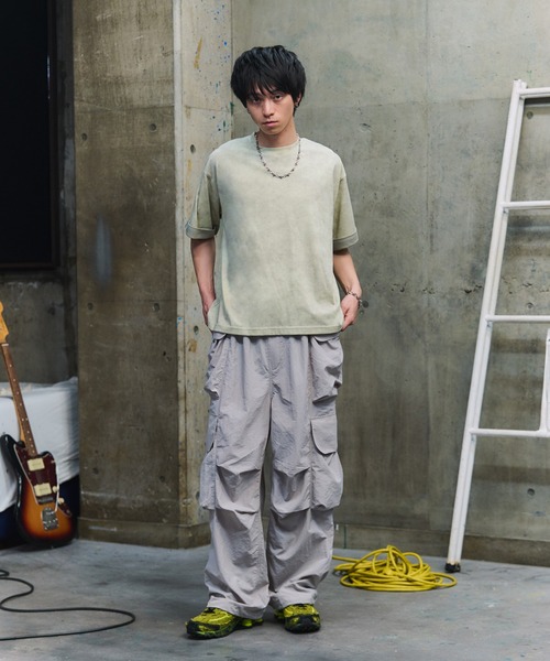 ILL'S(イルズ)の「マルチポケット ナイロンカーゴパンツ 裾ドローコード ワイドパンツ(カーゴパンツ・メンズ・グレー/チャコールグレー/ブラック・M/L)」の20枚目の写真