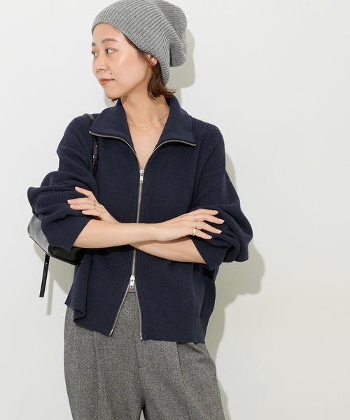 JOURNAL STANDARD relume(ジャーナルスタンダード レリューム)の「《WEB限定》ダブルジップニットカーディガン(カーディガン/ボレロ・レディース・チャコールグレー/ネイビー・FREE)」の16枚目の写真