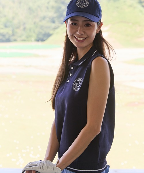 Pacific golf club ニットポロシャツ NO-SLEEVE KNIT POLO（ポロシャツ