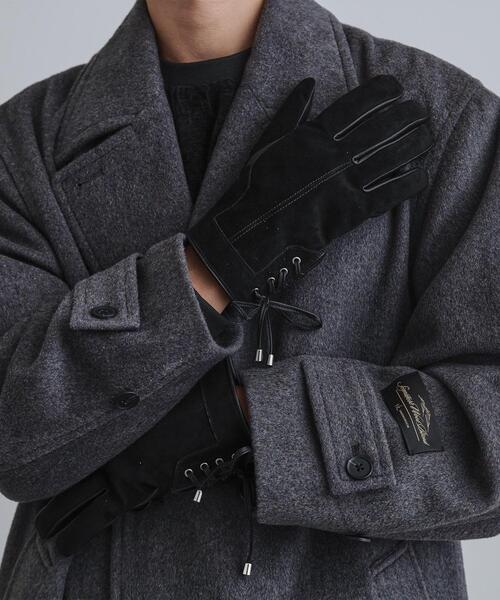 tk.TAKEO KIKUCHI（ティーケータケオキクチ）の「【本革／ギフトにおススメ】レースアップグローブ（手袋・メンズ・ブラック/ブラック系・00）」の7枚目の写真