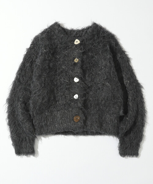 Firsthand（ファーストハンド）の「Firsthand/ファーストハンド バリエーション釦 シャギー ニットカーディガン（カーディガン/ボレロ・レディース・チャコールグレー/サックスブルー/ベージュ/ピンク・ﾌﾘ-）」の11枚目の写真