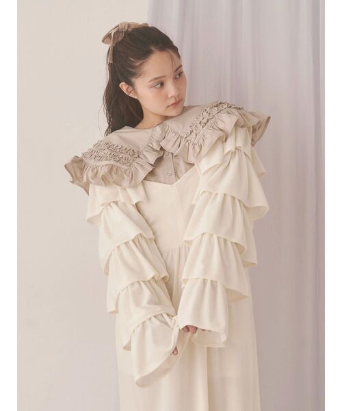 merry jenny（メリージェニー）の「ベロアティアードボレロ（カーディガン/ボレロ・レディース・その他1/アイボリー/ブラック・FREE）」の10枚目の写真