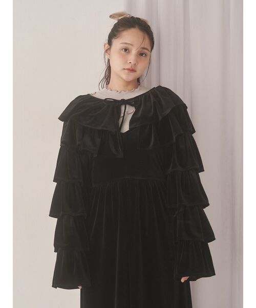 merry jenny（メリージェニー）の「ベロアティアードボレロ（カーディガン/ボレロ・レディース・その他1/アイボリー/ブラック・FREE）」の9枚目の写真