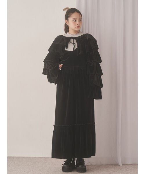 merry jenny（メリージェニー）の「ベロアティアードボレロ（カーディガン/ボレロ・レディース・その他1/アイボリー/ブラック・FREE）」の7枚目の写真