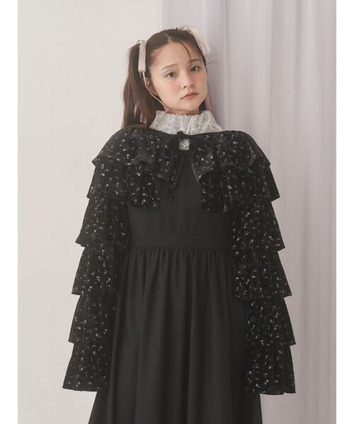 merry jenny（メリージェニー）の「ベロアティアードボレロ（カーディガン/ボレロ・レディース・その他1/アイボリー/ブラック・FREE）」の4枚目の写真