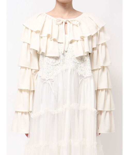 merry jenny（メリージェニー）の「ベロアティアードボレロ（カーディガン/ボレロ・レディース・その他1/アイボリー/ブラック・FREE）」の20枚目の写真