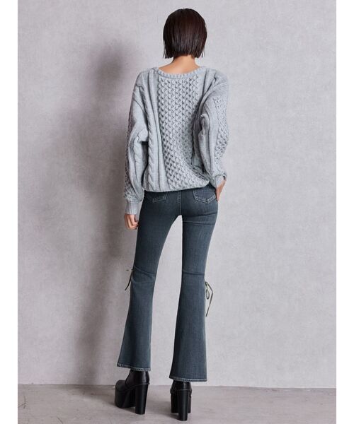 セール】ハイウエスト LEG 2WAY ECO FURサイドレースアップフレア