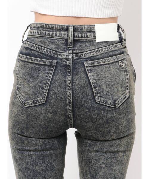 GYDA（ジェイダ）の「ハイウエスト LEG 2WAY ECO FURサイドレースアップフレアデニムパンツ（デニムパンツ・レディース・インディゴブルー/ブルー・MEDIUM/SMALL/X-SMALL）」の7枚目の写真