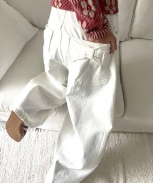 制造后花园　シルバー加工　リボン　ホワイトパンツ パンツ（ホワイト/白色系・リボン）ファッション通販 - ZOZOTOWN