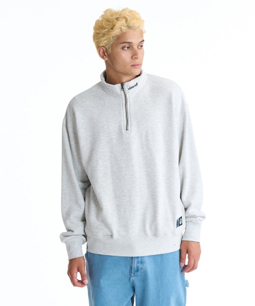 ELEMENT(エレメント)の「【直営店限定】ELEMENT メンズ PEACE HALF スウェットジャケット 【2025年秋冬モデル】/エレメントロゴワンポイントハーフジップスウェットトレーナー(スウェット・メンズ・ブラック/ホワイト系その他/ネイビー・MEDIUM/LARGE/X-LARGE)」の2枚目の写真