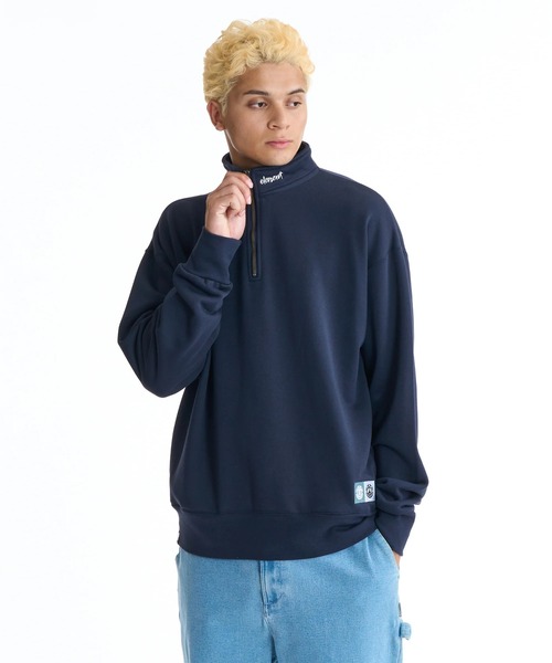 ELEMENT(エレメント)の「【直営店限定】ELEMENT メンズ PEACE HALF スウェットジャケット 【2025年秋冬モデル】/エレメントロゴワンポイントハーフジップスウェットトレーナー(スウェット・メンズ・ブラック/ホワイト系その他/ネイビー・MEDIUM/LARGE/X-LARGE)」の3枚目の写真
