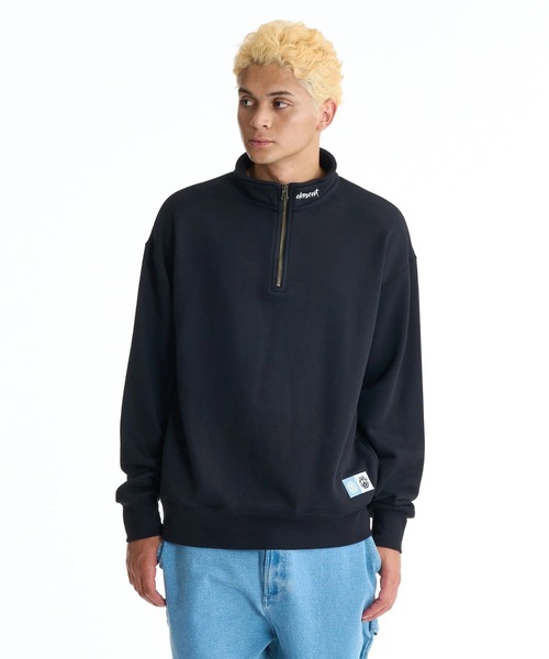 ELEMENT(エレメント)の「【直営店限定】ELEMENT メンズ PEACE HALF スウェットジャケット 【2025年秋冬モデル】/エレメントロゴワンポイントハーフジップスウェットトレーナー(スウェット・メンズ・ブラック/ホワイト系その他/ネイビー・MEDIUM/LARGE/X-LARGE)」の1枚目の写真