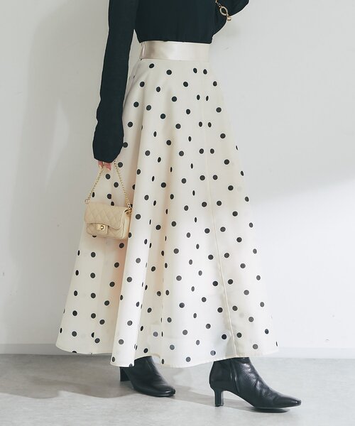 名品・最強着映え】ドットオーガンサーキュラースカート