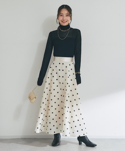 極美品✨完売La Boutique BonBon ❤︎オーガンサーキュラースカート ドットオーガンサーキュラースカート（スカート）｜La boutique