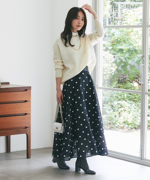名品・最強着映え】ドットオーガンサーキュラースカート