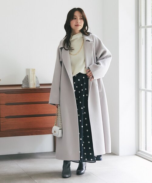 La boutique BonBon（ラブティックボンボン）の「【今すぐお届け！・最強着映え】ドットオーガンサーキュラースカート（スカート・レディース・ライトベージュ/ブラック/ネイビー・PS/36/38）」の10枚目の写真