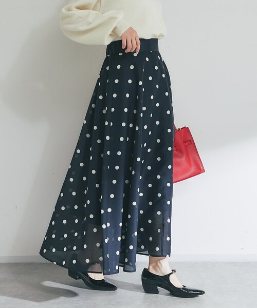 セール】【名品・最強着映え】ドットオーガンサーキュラースカート