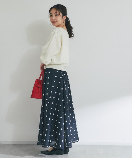 セール】【名品・最強着映え】ドットオーガンサーキュラースカート