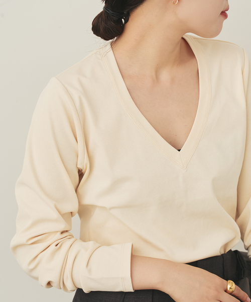 plage(プラージュ)の「Vneck ロンT(Tシャツ/カットソー・レディース・ブラウン/ブラック/アイボリー・FREE)」の21枚目の写真