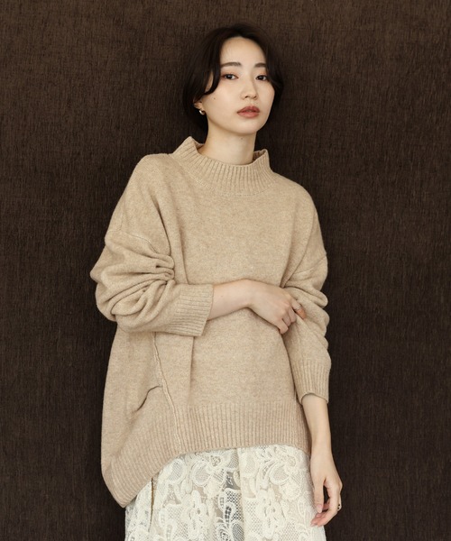 W/Si/Ca 18G V Neck Knit　HEATHER MOCHA　モカ W/Si/Ca 18G V Neck Knit HEATHER MOCHA モカ W/Si/Ca 18ギガ V Neck