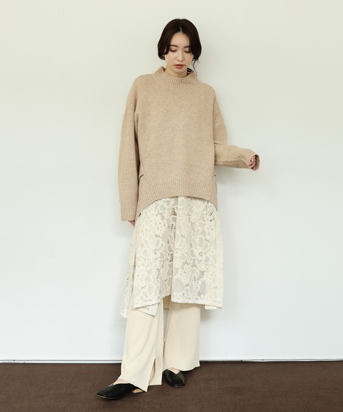 select MOCA Et(セレクトモカエト)の「【Et】Petit High Neck Cocoon Silhouette Knit(ニット/セーター・レディース・ベージュ/ブラック/カーキ・FREE)」の12枚目の写真
