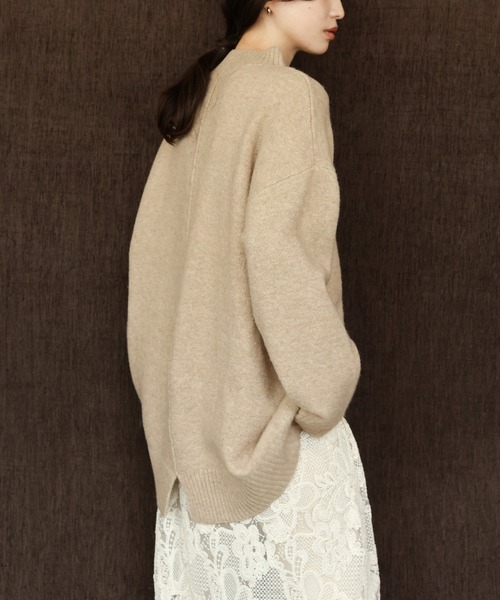 select MOCA Et(セレクトモカエト)の「【Et】Petit High Neck Cocoon Silhouette Knit(ニット/セーター・レディース・ベージュ/ブラック/カーキ・FREE)」の9枚目の写真