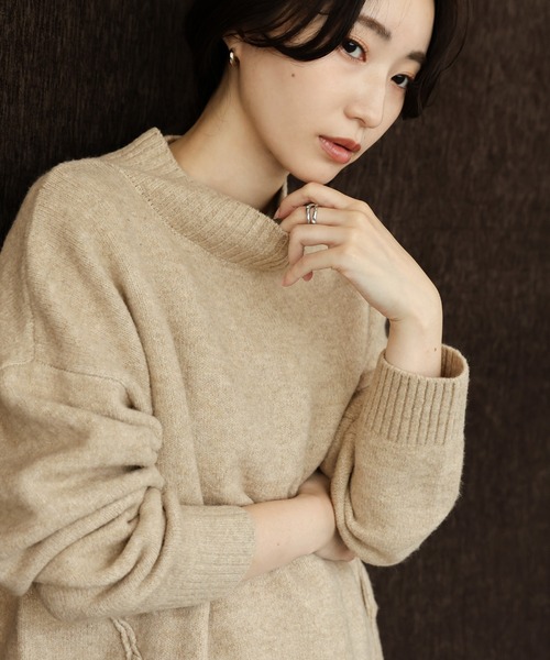 select MOCA Et(セレクトモカエト)の「【Et】Petit High Neck Cocoon Silhouette Knit(ニット/セーター・レディース・ベージュ/ブラック/カーキ・FREE)」の8枚目の写真