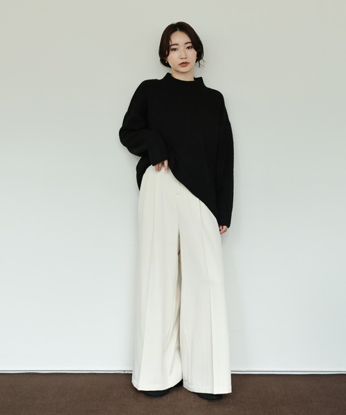 select MOCA Et(セレクトモカエト)の「【Et】Petit High Neck Cocoon Silhouette Knit(ニット/セーター・レディース・ベージュ/ブラック/カーキ・FREE)」の6枚目の写真