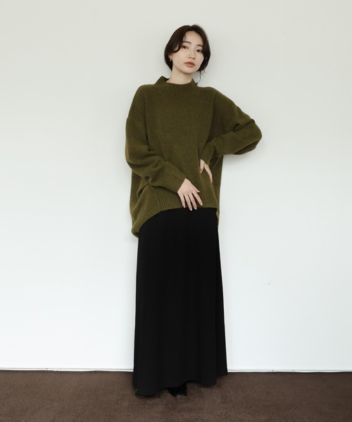 select MOCA Et(セレクトモカエト)の「【Et】Petit High Neck Cocoon Silhouette Knit(ニット/セーター・レディース・ベージュ/ブラック/カーキ・FREE)」の5枚目の写真