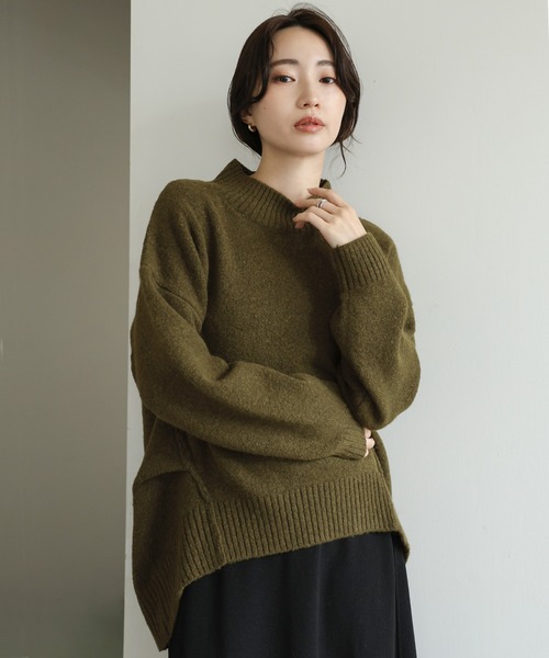 select MOCA Et(セレクトモカエト)の「【Et】Petit High Neck Cocoon Silhouette Knit(ニット/セーター・レディース・ベージュ/ブラック/カーキ・FREE)」の18枚目の写真