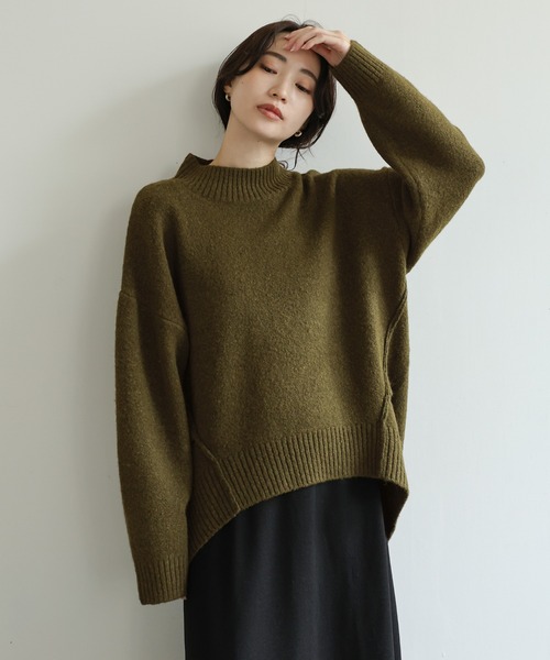 select MOCA Et(セレクトモカエト)の「【Et】Petit High Neck Cocoon Silhouette Knit(ニット/セーター・レディース・ベージュ/ブラック/カーキ・FREE)」の19枚目の写真