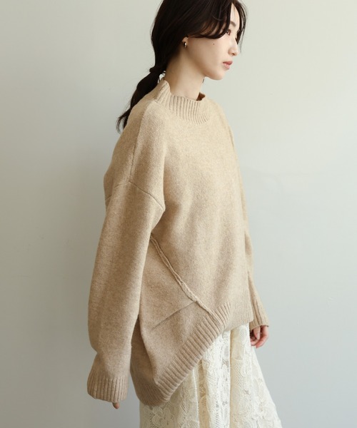 select MOCA Et(セレクトモカエト)の「【Et】Petit High Neck Cocoon Silhouette Knit(ニット/セーター・レディース・ベージュ/ブラック/カーキ・FREE)」の11枚目の写真