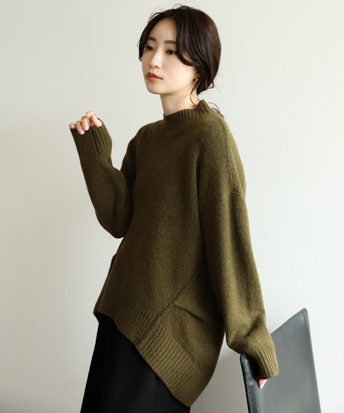 select MOCA Et(セレクトモカエト)の「【Et】Petit High Neck Cocoon Silhouette Knit(ニット/セーター・レディース・ベージュ/ブラック/カーキ・FREE)」の21枚目の写真