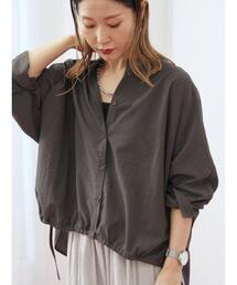 Samansa Mos2 blue | 裾ドロストドルマンブラウス(シャツ/ブラウス)