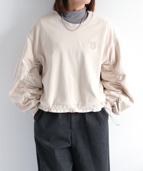 cepo（セポ）の「サガラ刺繍ドロストギャザープルオーバー（Tシャツ/カットソー・レディース・キャメル/ブラック/グレー・M）」の21枚目の写真