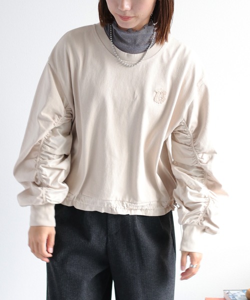 cepo（セポ）の「サガラ刺繍ドロストギャザープルオーバー（Tシャツ/カットソー・レディース・キャメル/ブラック/グレー・M）」の20枚目の写真