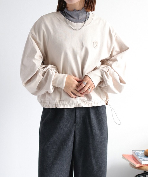 cepo（セポ）の「サガラ刺繍ドロストギャザープルオーバー（Tシャツ/カットソー・レディース・キャメル/ブラック/グレー・M）」の15枚目の写真
